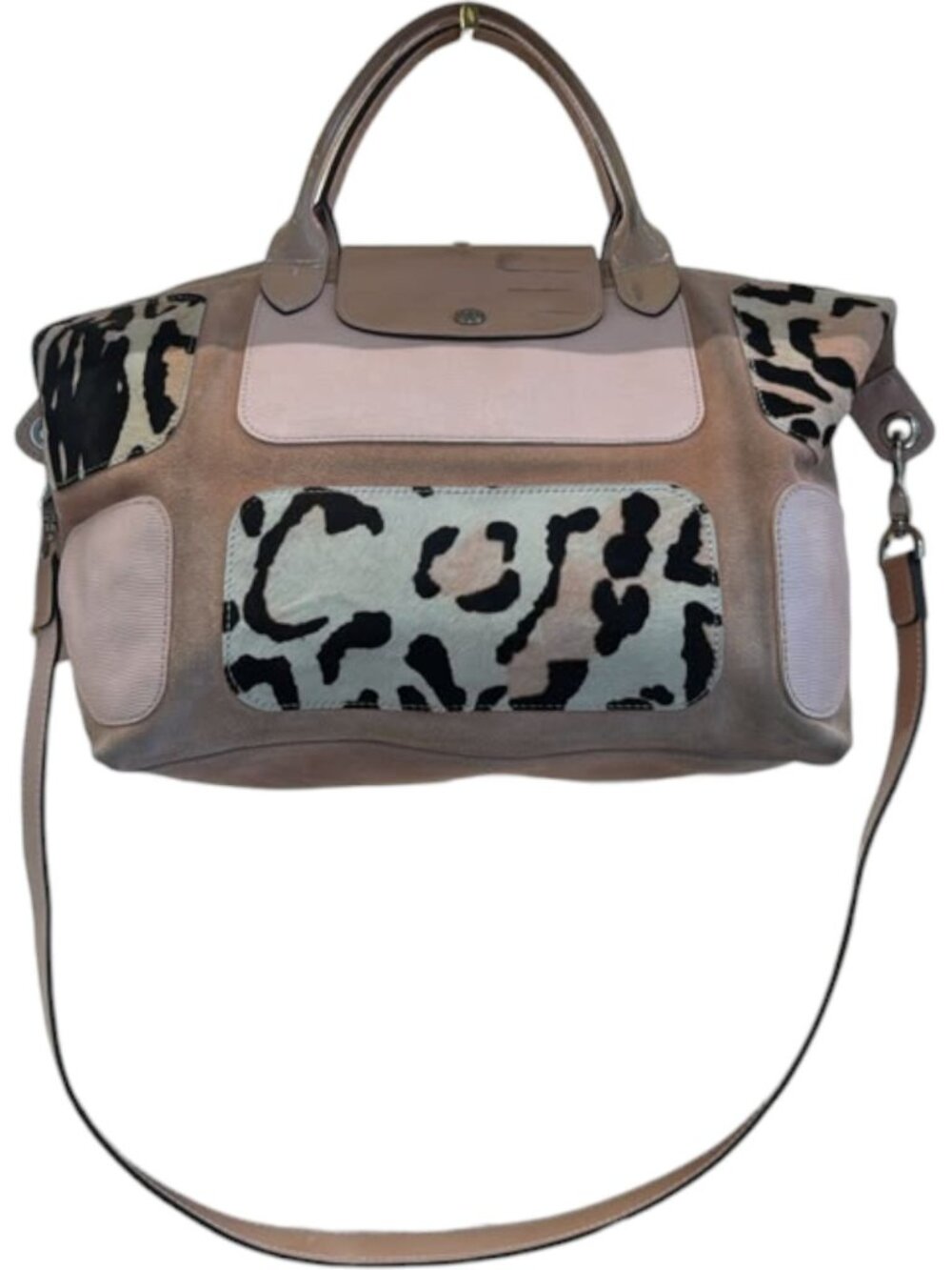 515150CR C1 Longchamp Crossbody Bag Pink Leather